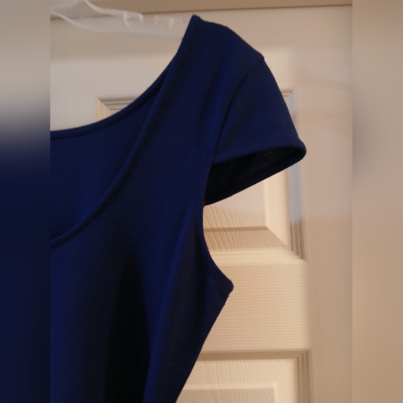 Derek Heart Medium navy mini dress with Hot orange neon belt - Picture 4 of 8